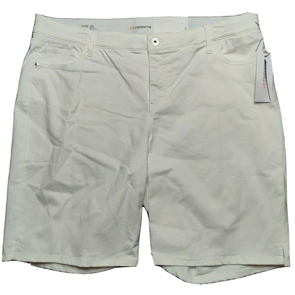 Liz Claiborne Pants - Liz Claiborne Sara Women Plus 24W White Secretly Slender Bermuda Shorts‎ NEW